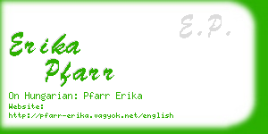 erika pfarr business card